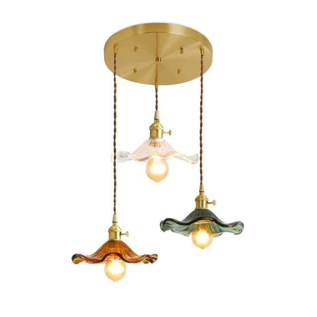 Stylish Glass Copper Pendant Light Fixture
