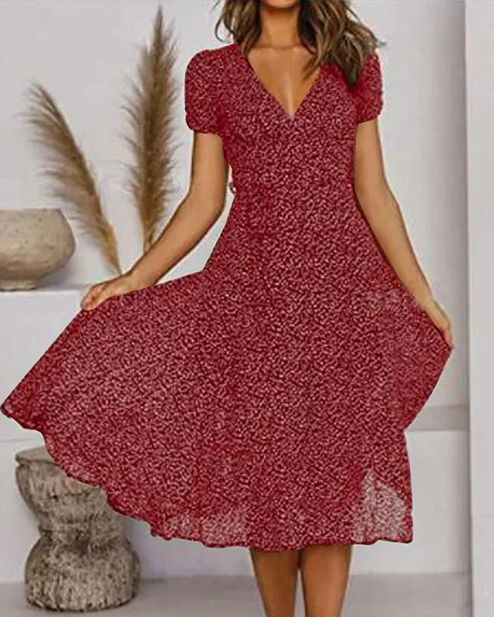 Beautiful Flower V Neck Evening Dress