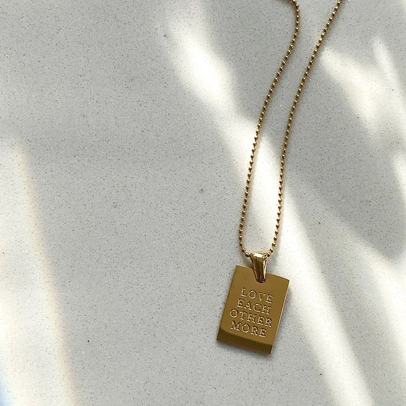 Uplifting Quote Engraved Pendant Necklace