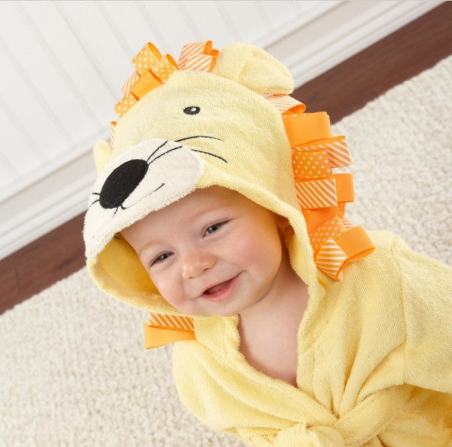 Adorable Plush Baby Robe with Fun Animal Print