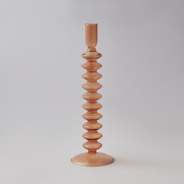 Stylish Wooden Candle Holder Brown