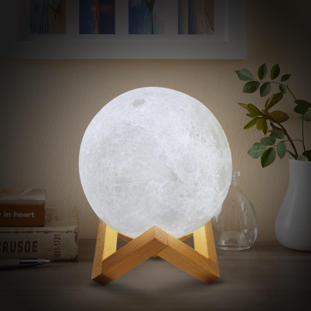 Rechargeable Color Changing Moon Night Light Lamp