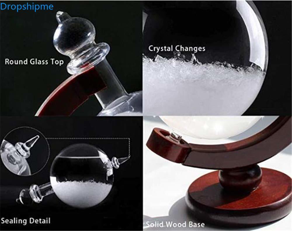 Classic Storm Glass Weather Predictor with Wood Base