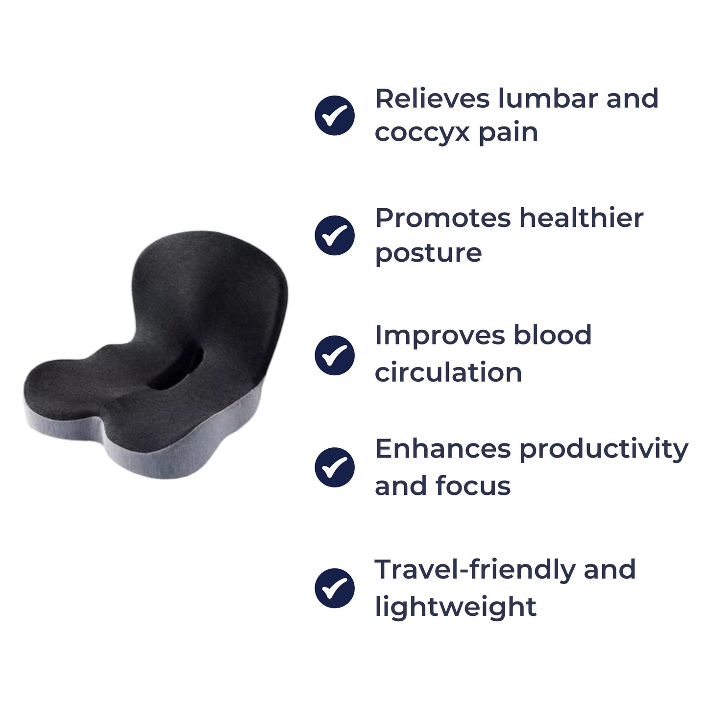 Back support cushion for office and car use