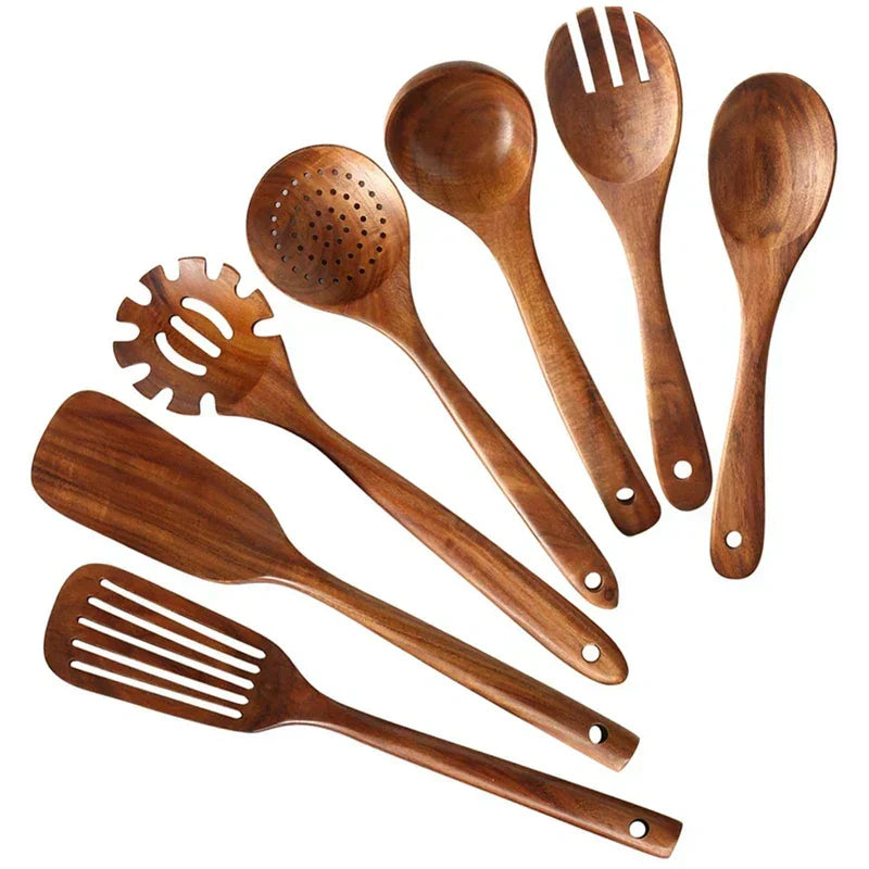 Premium Wooden Kitchen Utensils for Home Cooking