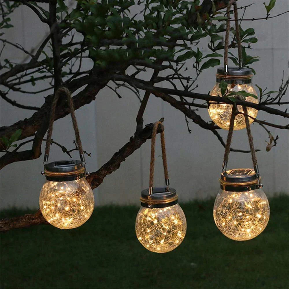 Rustic Solar Jar Table Lamp