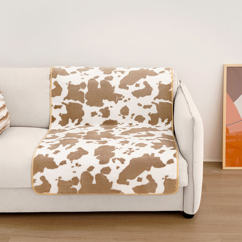 Soft Plush Animal Blanket with Cow Design