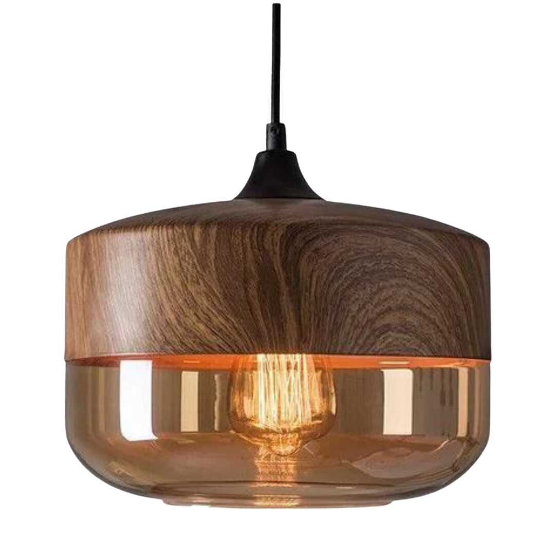 Modern Rustic Wood Hanging Lamp
