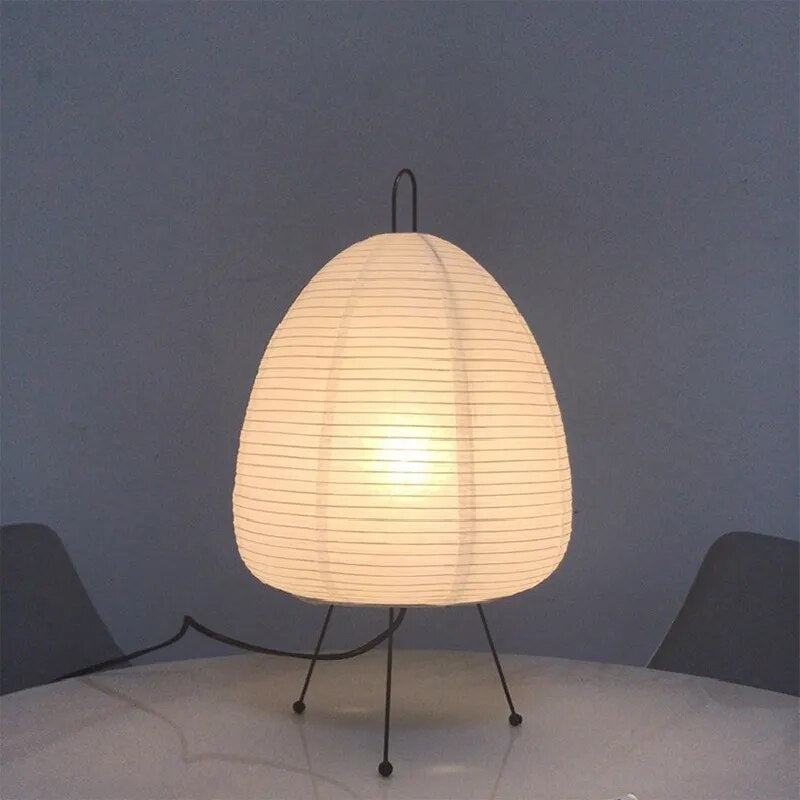 Traditional Asian Style Rice Paper Table Lamp