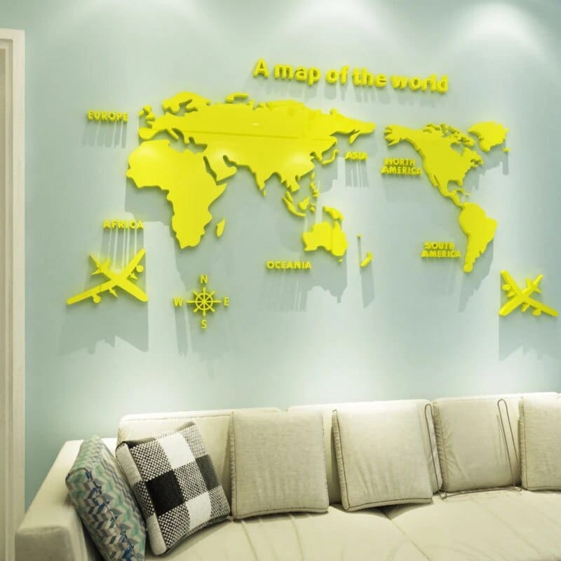 Colorful Globe Wall Decal Map Sticker