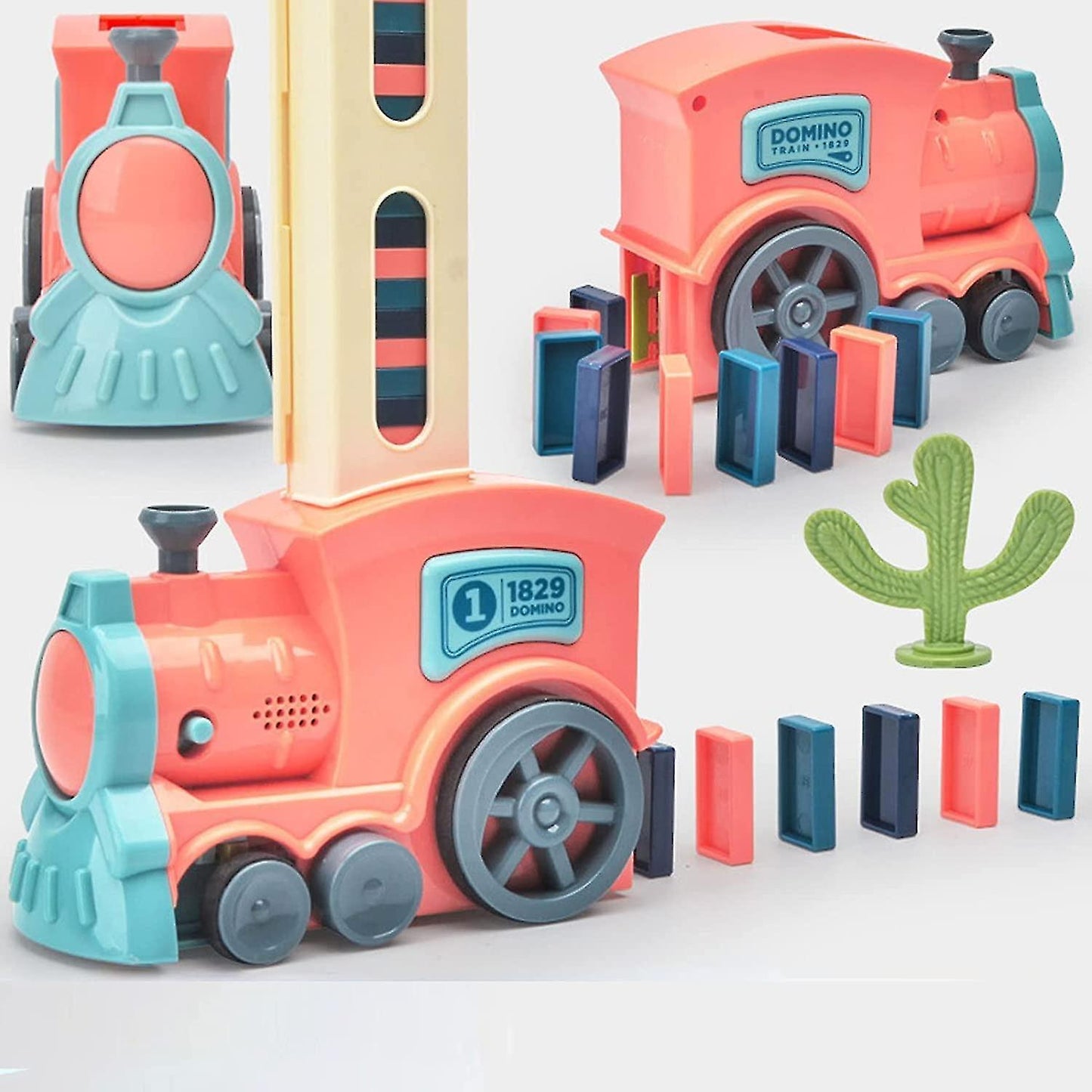Colorful Wooden Domino Track Set