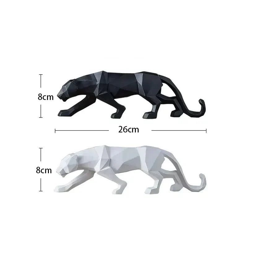 Stylish Black White Panther Figurine Decor