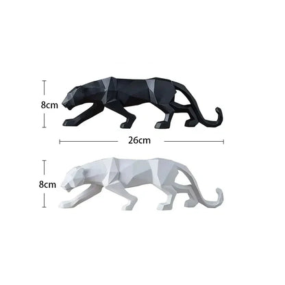 Stylish Black White Panther Figurine Decor