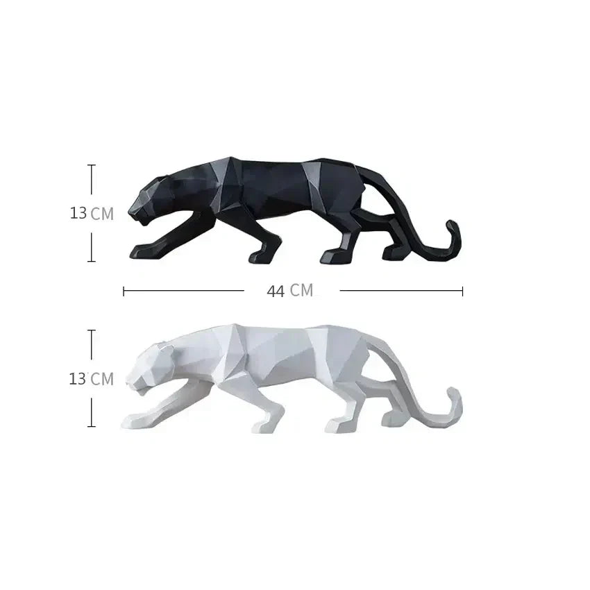 Stylish Black White Panther Figurine Decor