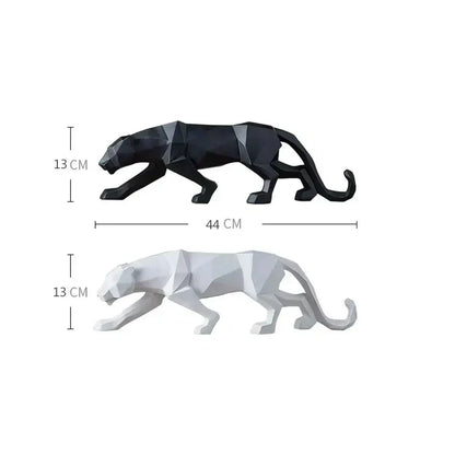 Stylish Black White Panther Figurine Decor