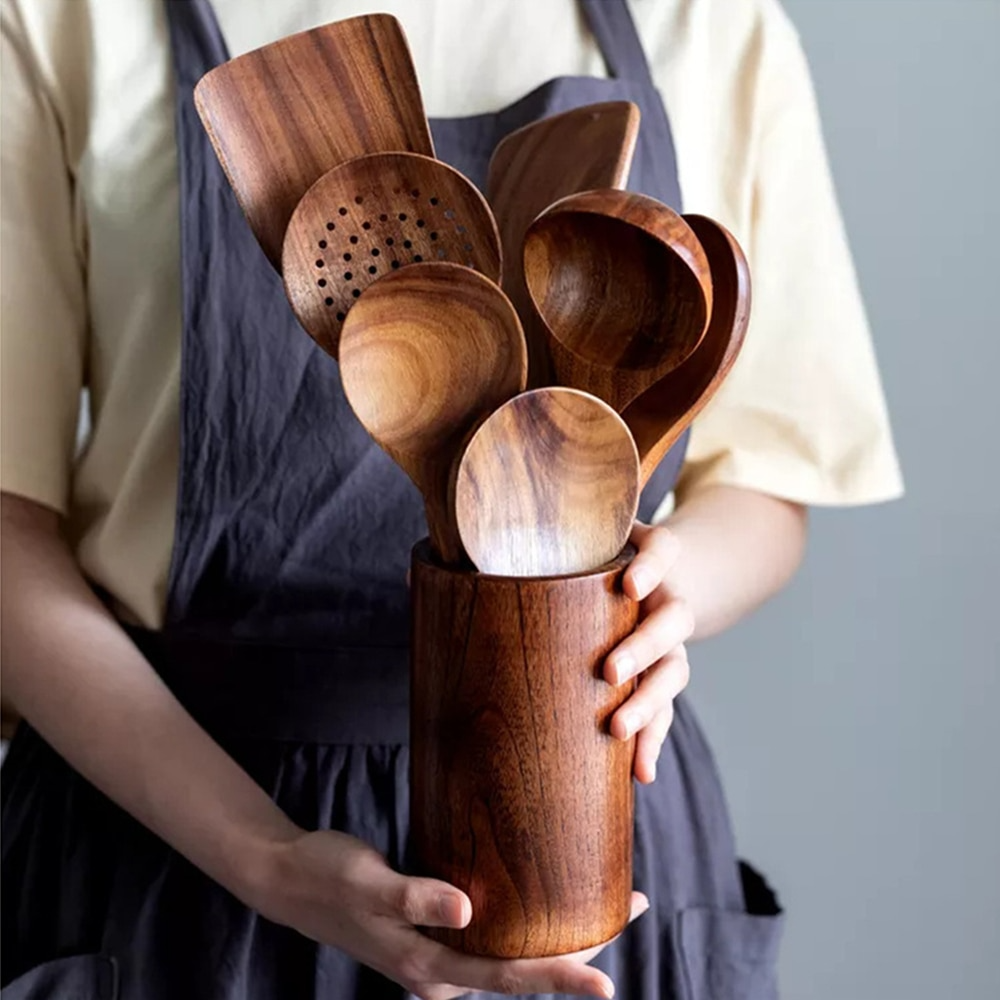 Premium Wooden Kitchen Utensils for Home Cooking - Befez