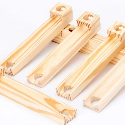 Fun Wooden Marble Run Building Set
