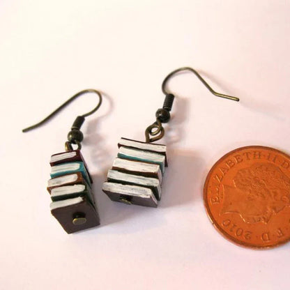 Book Shape Drop Earrings
