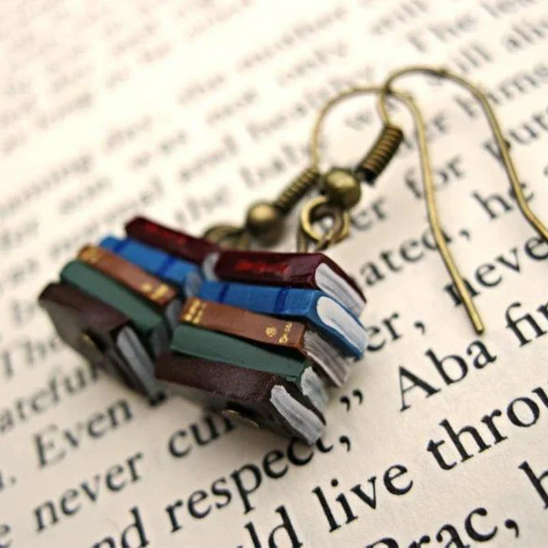 Book Shape Drop Earrings - Befez