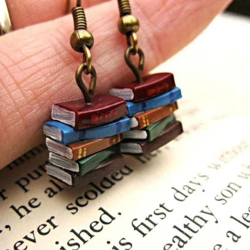 Book Shape Drop Earrings