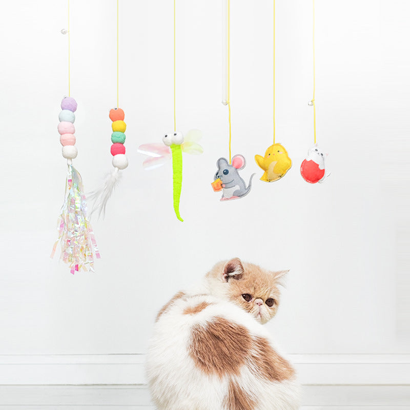Interactive Hanging Kitten Toy Wand