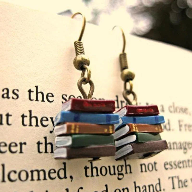 Book Shape Drop Earrings