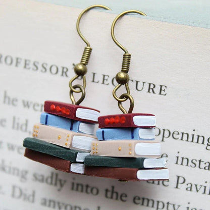 Book Shape Drop Earrings