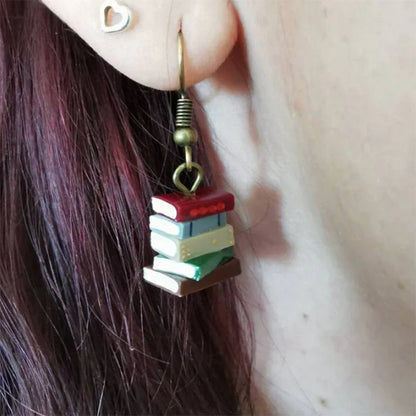 Book Shape Drop Earrings