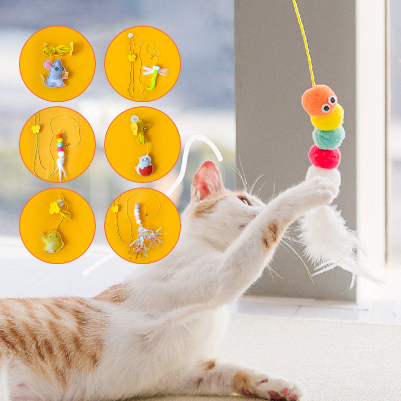 Interactive Hanging Kitten Toy Wand