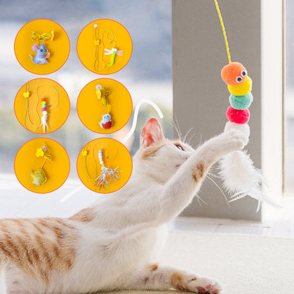 Interactive Hanging Kitten Toy Wand