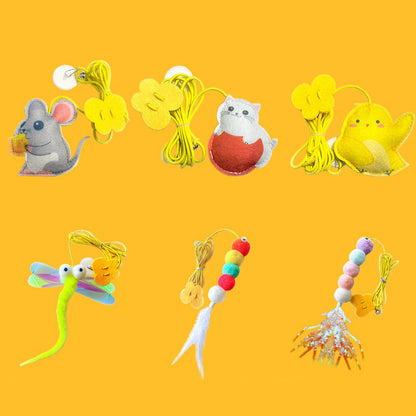 Interactive Hanging Kitten Toy Wand
