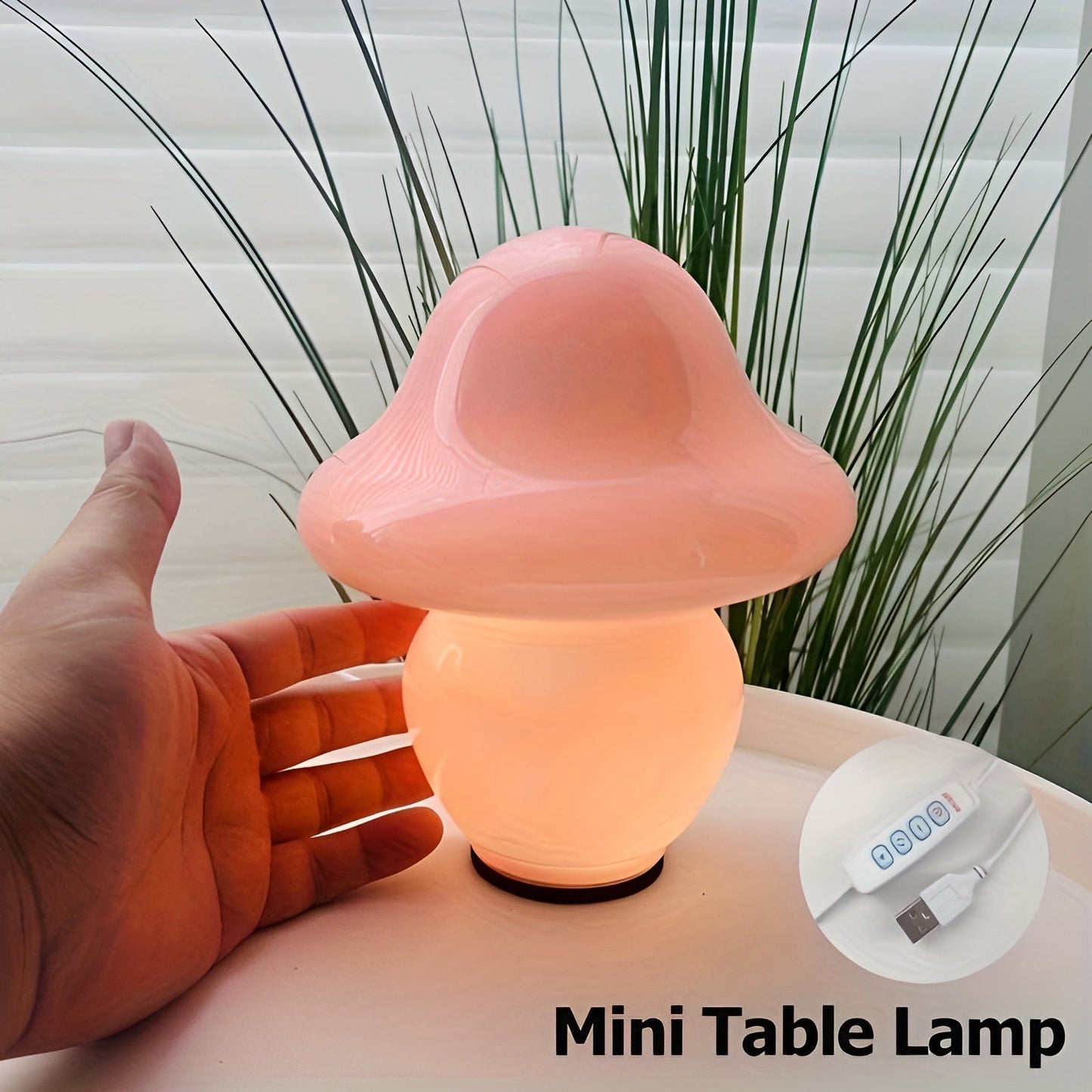 Beautiful Mushroom Glass Table Lamp