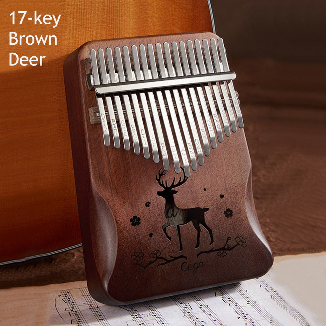 Compact Kalimba with 21 Keys and Natural Wood Base - Befez