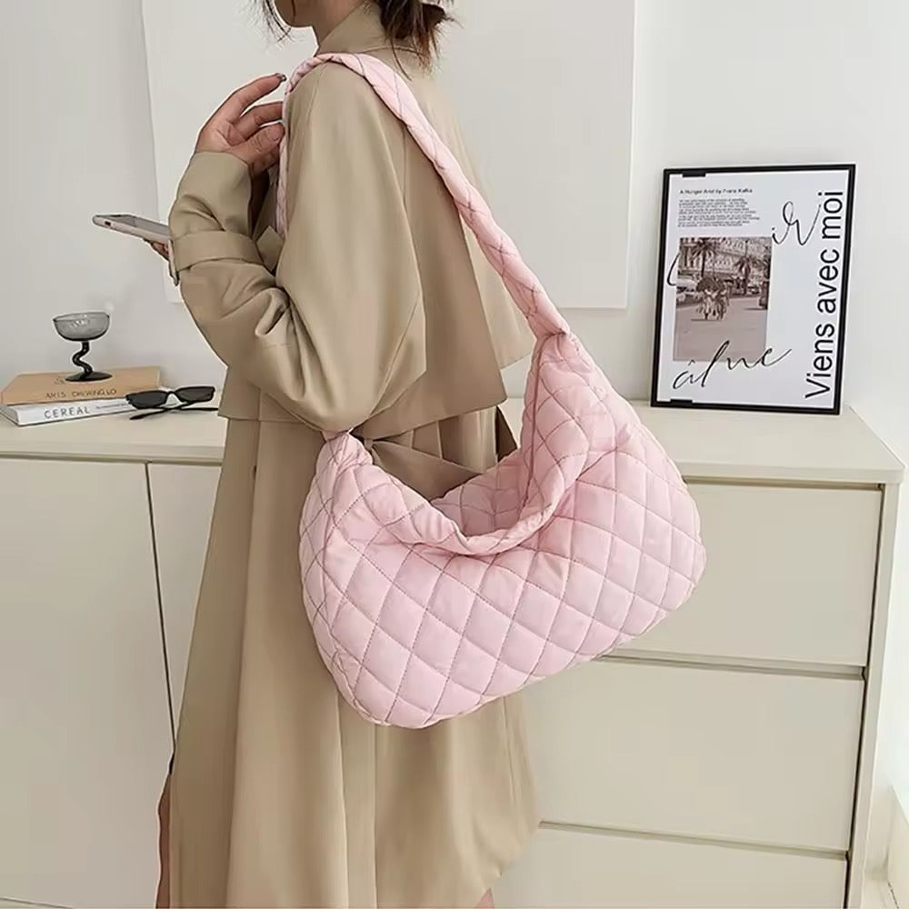 Soft Extra Large Padded Crossbody Tote Shoulder Bag