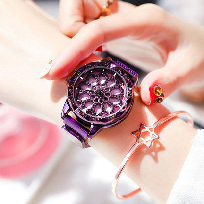 Stylish Ladies Watch with Rotating Dial and Waterproof Strap