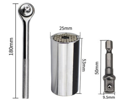Versatile Socket Wrench Set, 7-19mm Adjustable Tool