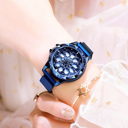 Stylish Ladies Watch with Rotating Dial and Waterproof Strap