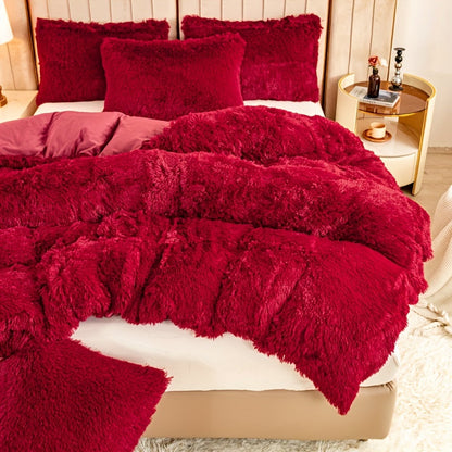Cozy Soft Plush Duvet Cover Set with Zipper