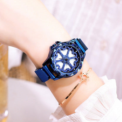 Stylish Ladies Watch with Rotating Dial and Waterproof Strap