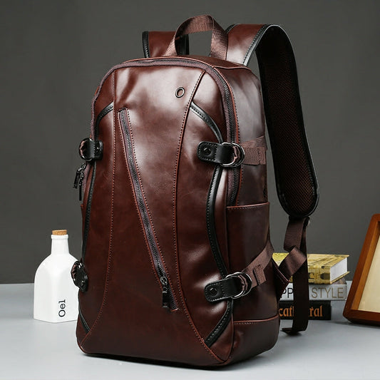 Durable Brown Leather Backpack for Work and Travel - Befez
