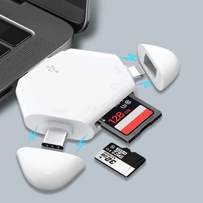 Universal 3-in-1 Memory Card Reader with USB & Multi Connectors - Befez