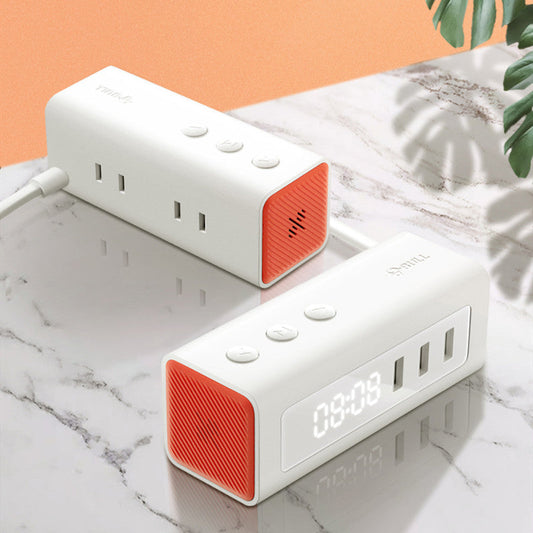 Compact USB Charging Station with Clock and Outlet - Befez