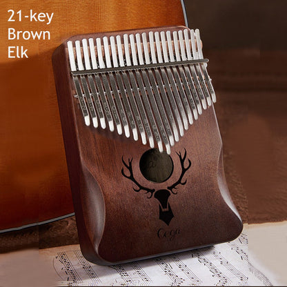 Compact Kalimba with 21 Keys and Natural Wood Base