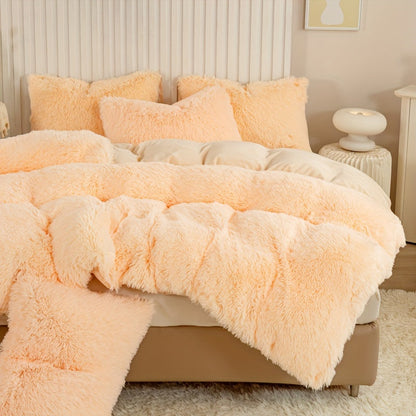 Cozy Soft Plush Duvet Cover Set with Zipper