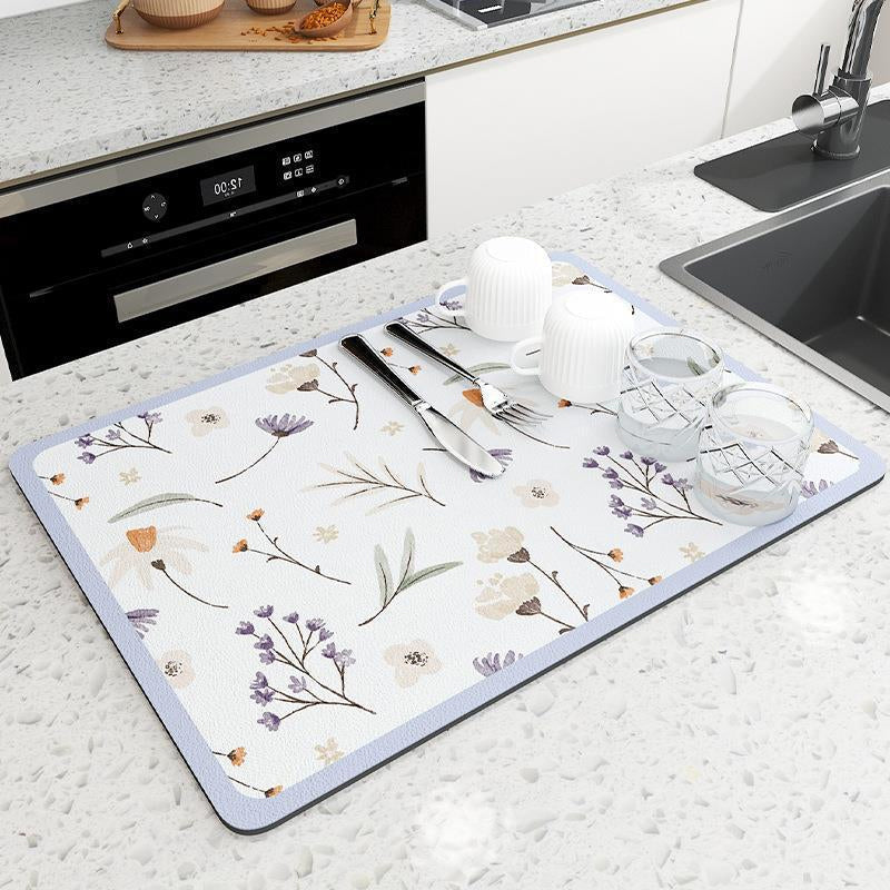 Large Absorbent Kitchen Dish Drying Mat