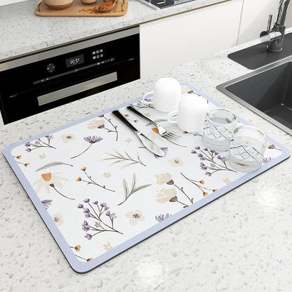 Large Absorbent Kitchen Dish Drying Mat