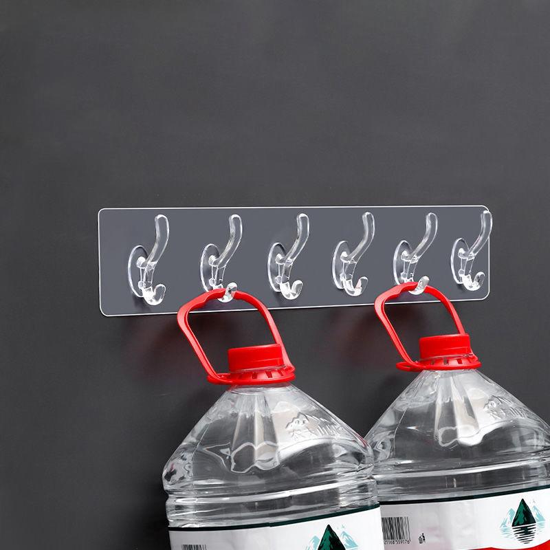 Clear 6 Hook Overdoor Storage Rack