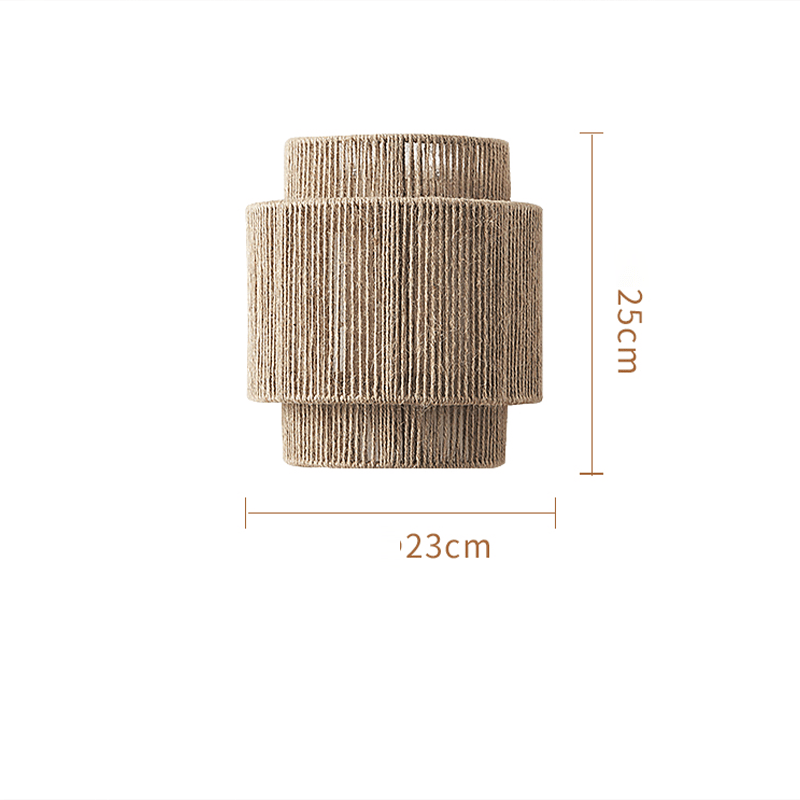 Rustic Woven LED Table Lamp Natural Fiber Shade