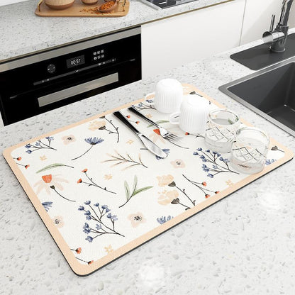 Large Absorbent Kitchen Dish Drying Mat