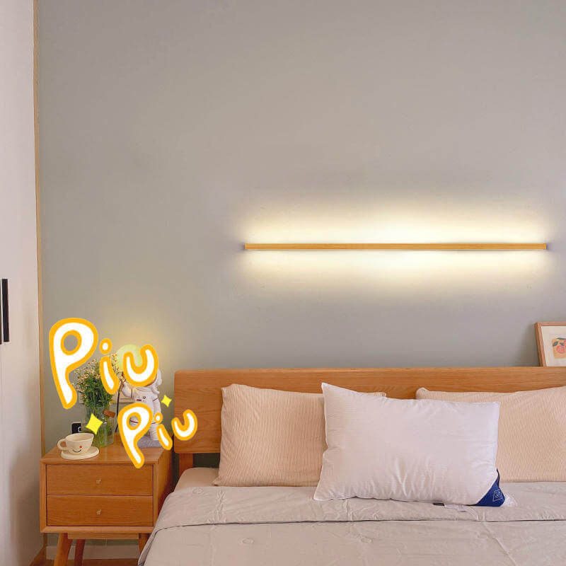 Natural Wooden Japanese LED Wall Lamp